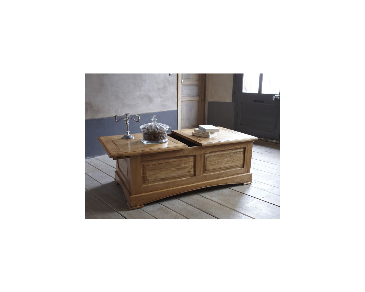 Tavolino da bar "antico" in rovere massiccio, modello grande