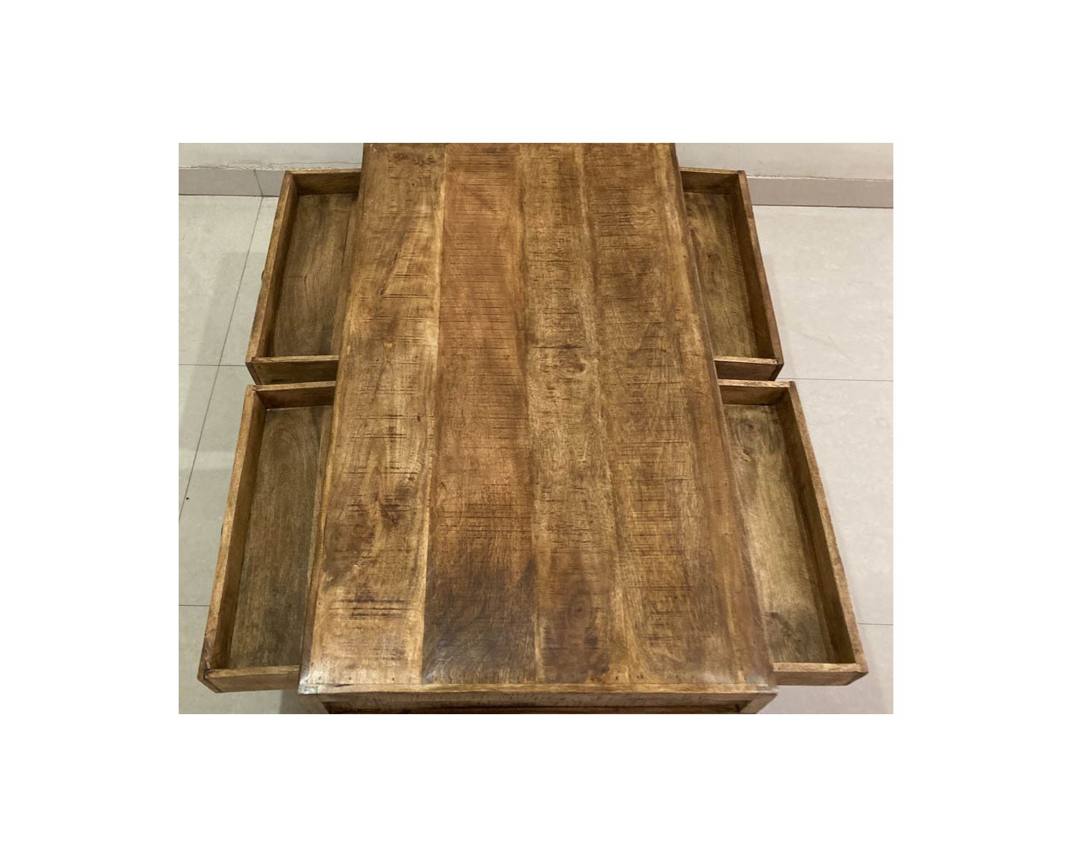 Tavolino a 4 cassetti "Emil" in mango massiccio