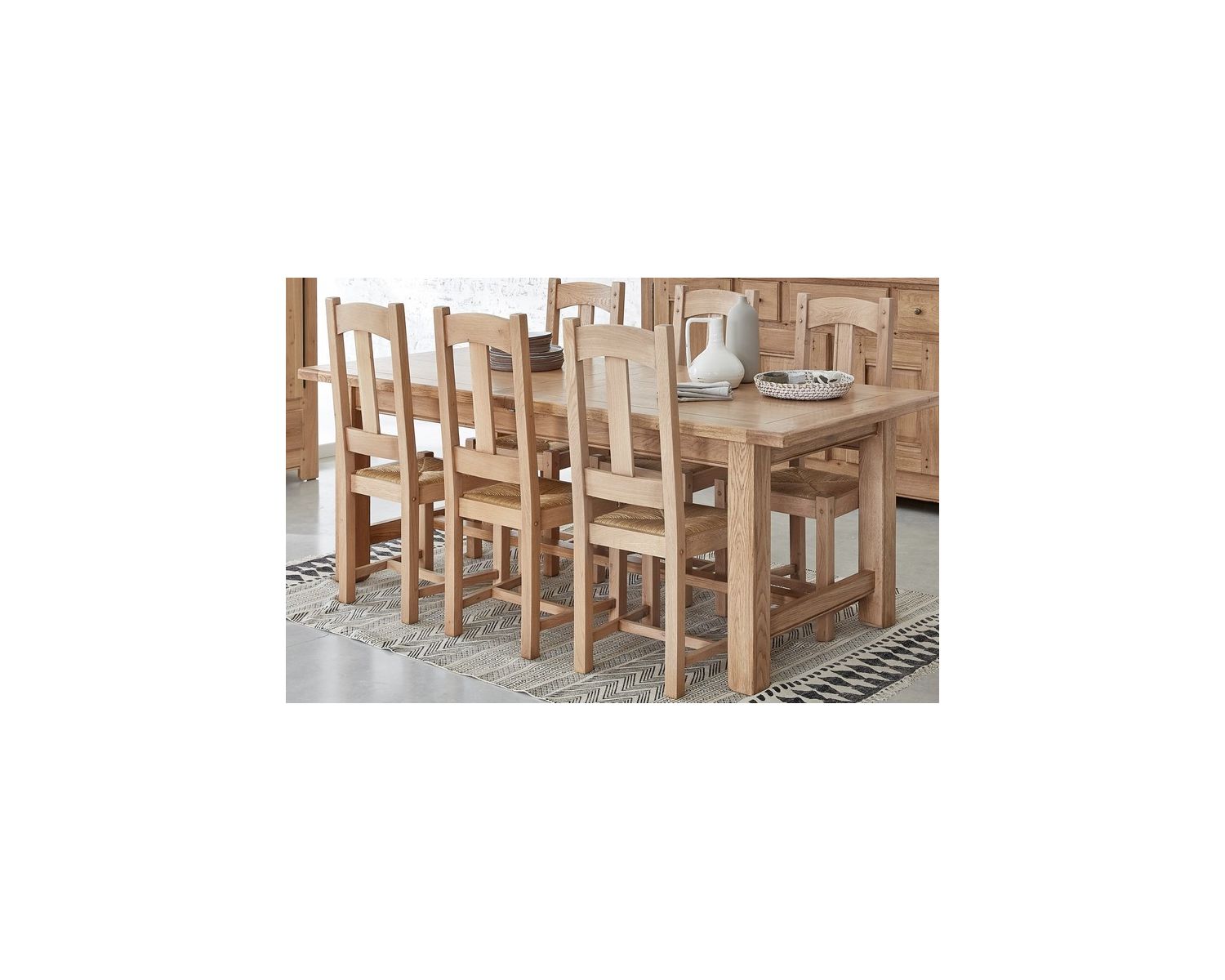 Tavolo agricolo in rovere massiccio "Artisan" 210 cm 