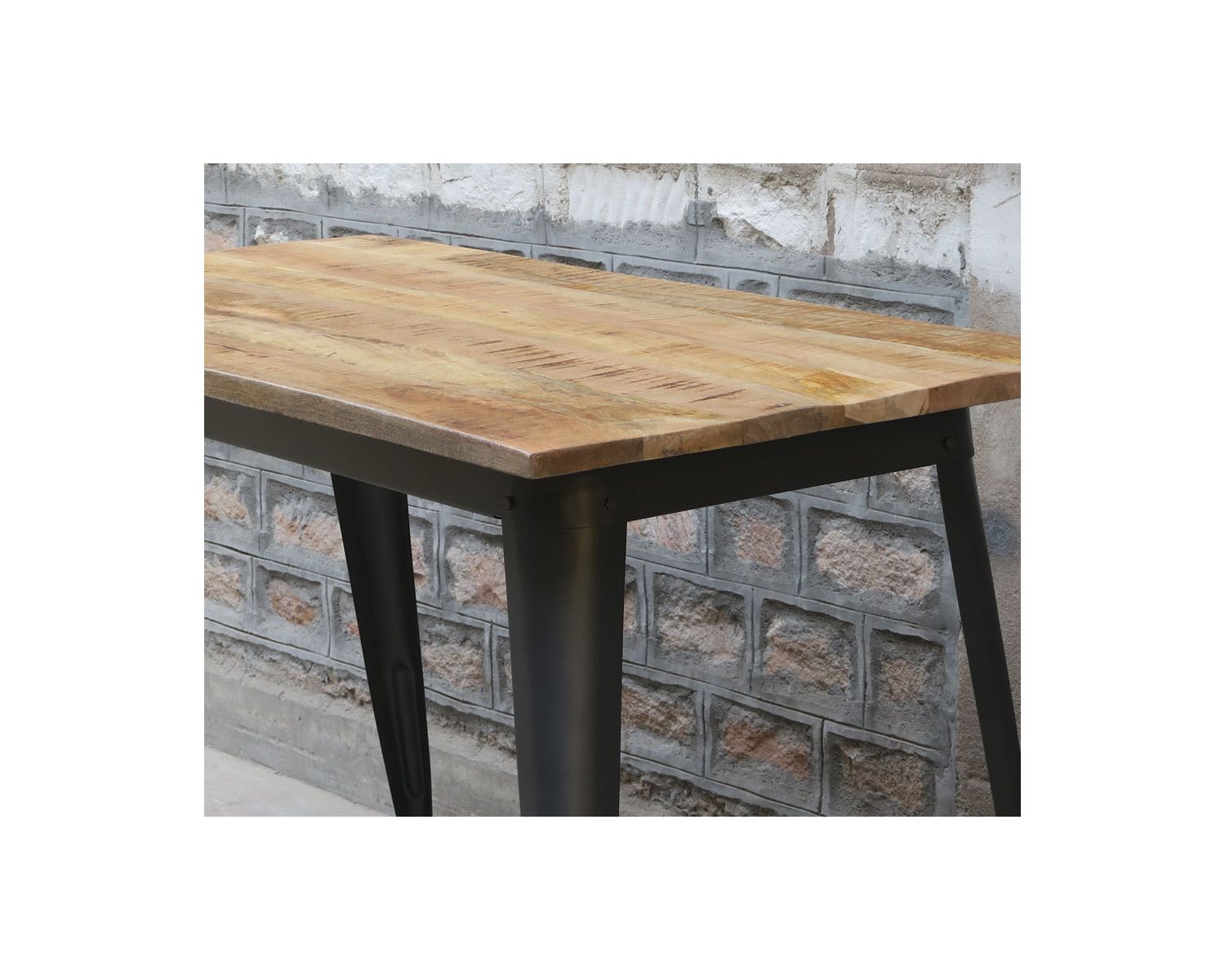 Tavolo in metallo e legno massiccio "Dowtoun" 150x80 cm