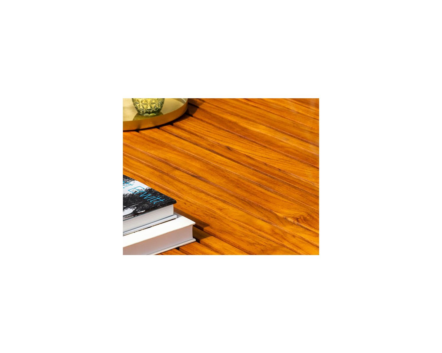 Tavolino quadrato in teak massiccio e alluminio 120 x 120 cm "Lombok