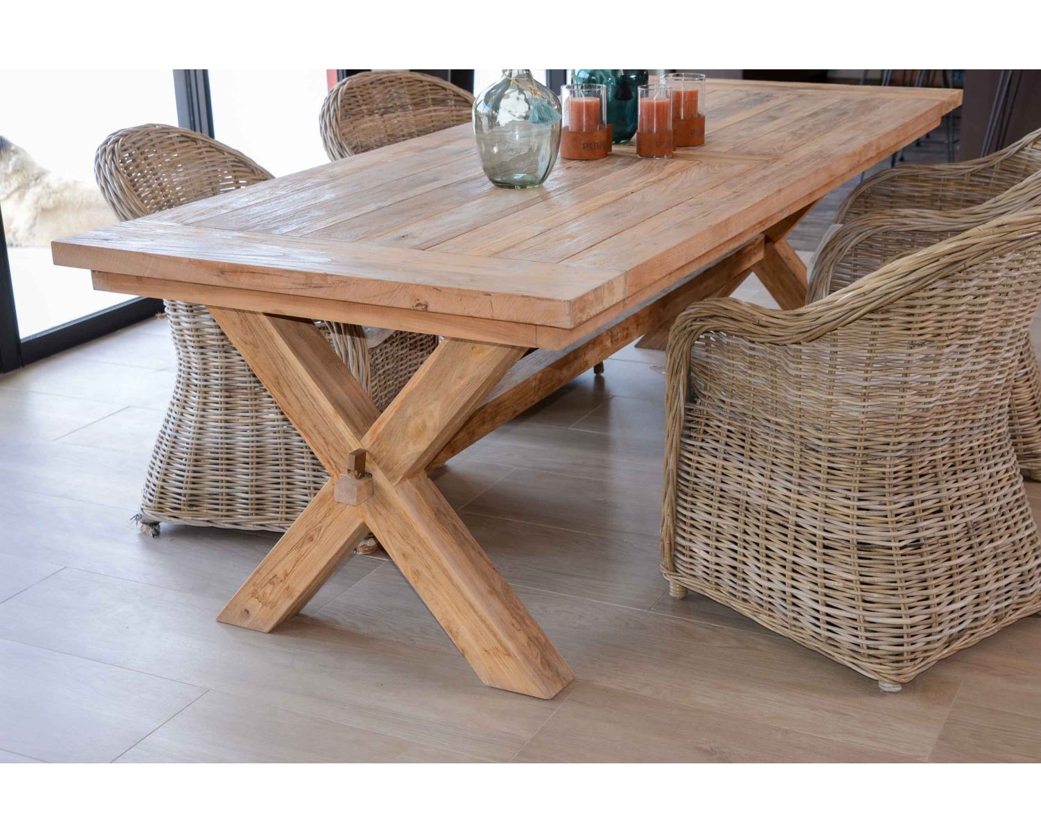 Tavolo da pranzo in legno di teak riciclato "Balangan Beach" per 6/8 persone, 200 cm