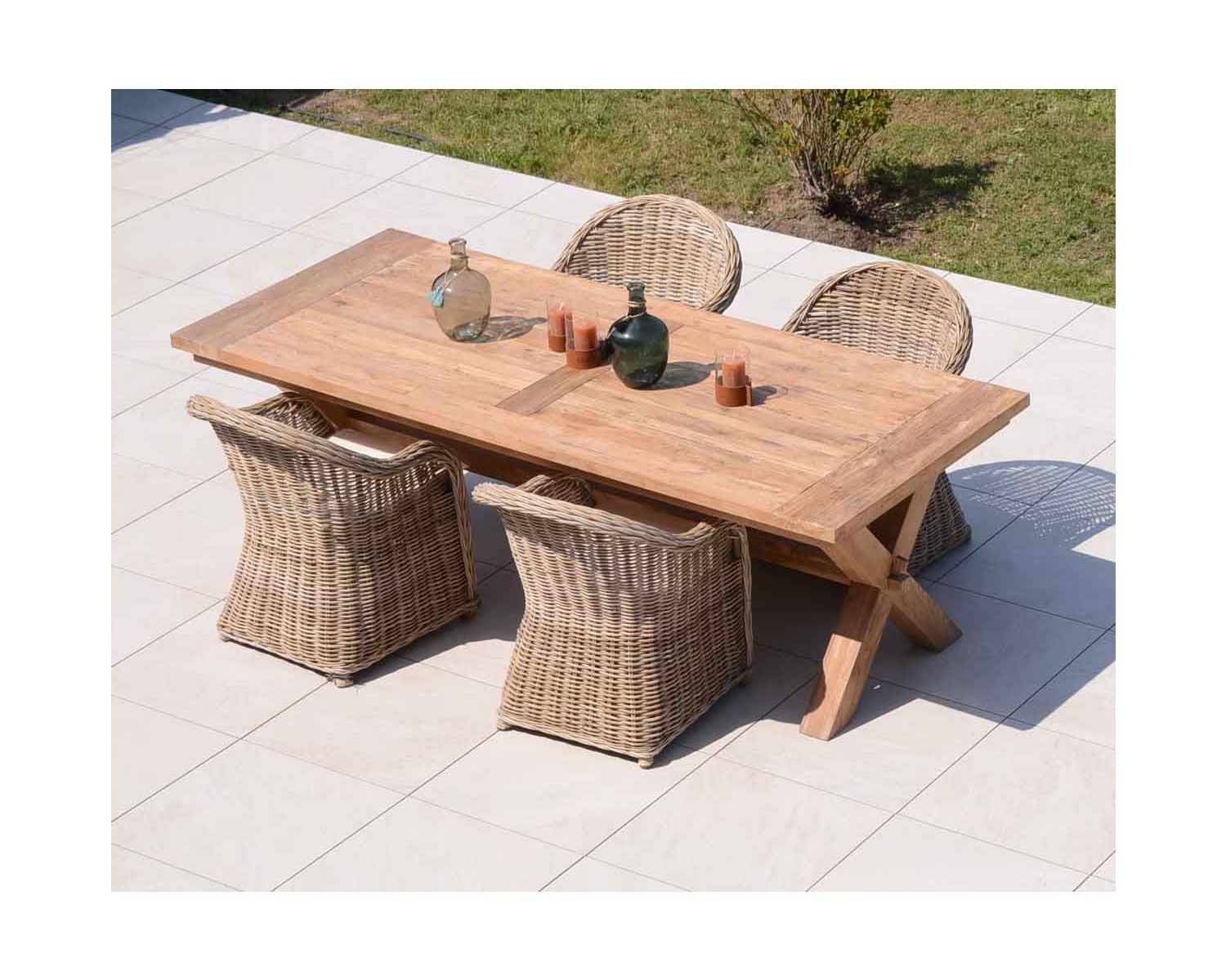 Tavolo da pranzo in legno di teak riciclato "Balangan Beach" per 6/8 persone, 200 cm