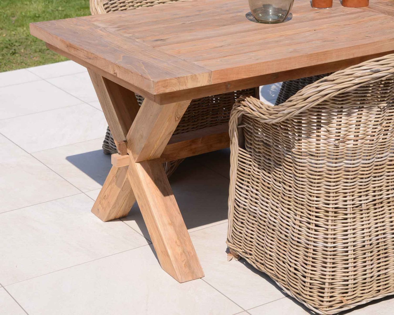 Tavolo da pranzo in legno di teak riciclato "Balangan Beach" per 6/8 persone, 200 cm