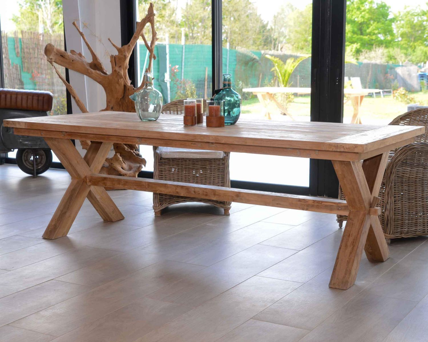 Tavolo da pranzo in legno di teak riciclato "Balangan Beach" per 6/8 persone, 200 cm