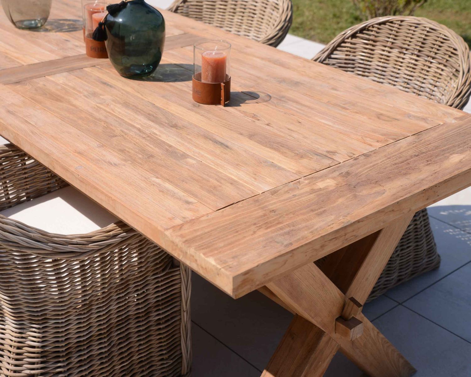 Tavolo da pranzo in legno di teak riciclato "Balangan Beach" per 6/8 persone, 200 cm