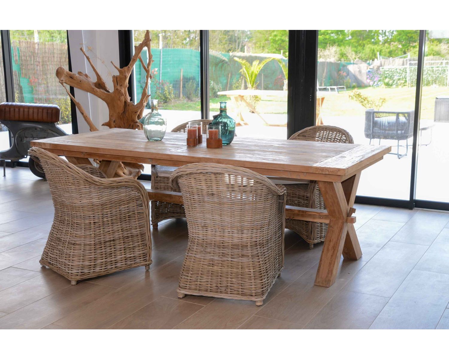 Tavolo da pranzo in legno di teak riciclato "Balangan Beach" per 6/8 persone, 200 cm