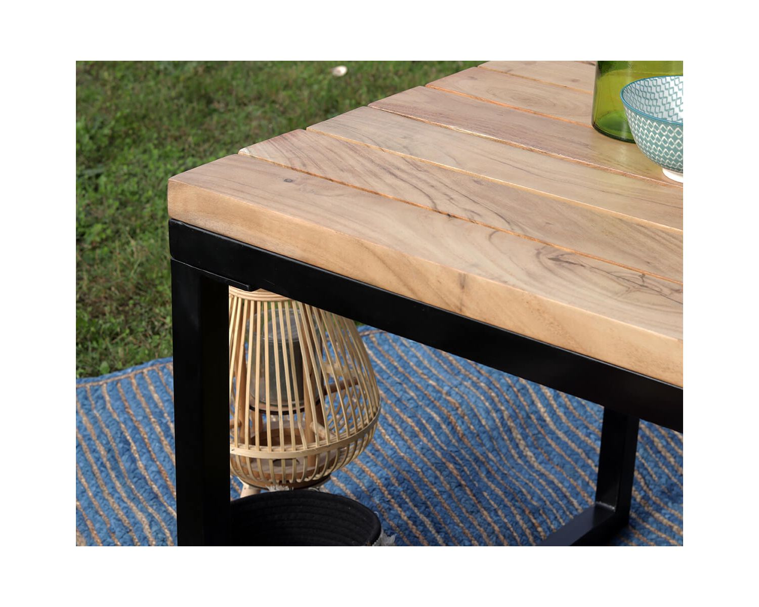 Tavolo da pranzo industriale "Garden" in legno e metallo