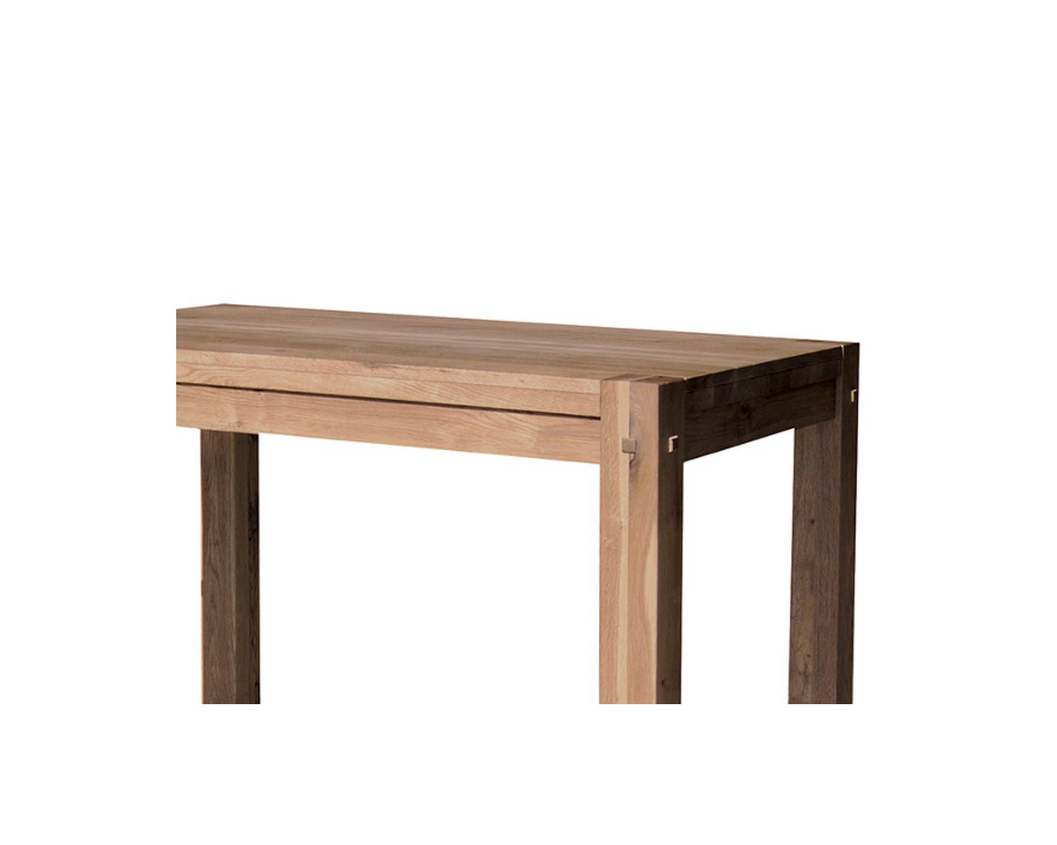 Tavolo da pranzo "Lodge Casita" in rovere oliato con piano a doghe 120x70cm