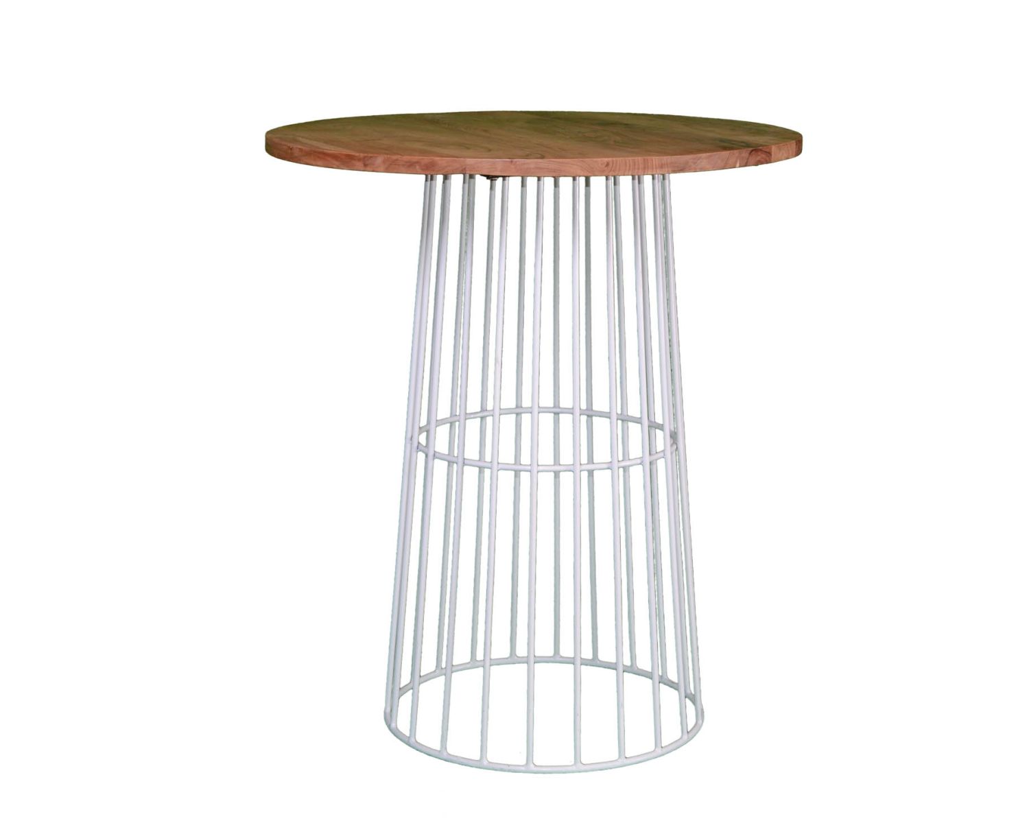 Tavolo da bar a soppalco Hello" in metallo e legno bianco