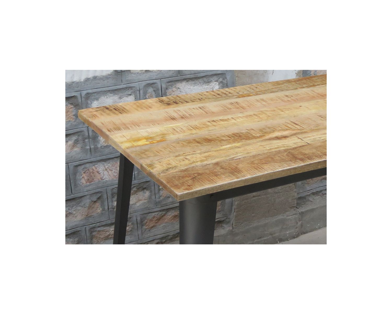 Tavolo in metallo e legno massiccio "Dowtoun" 150x80 cm