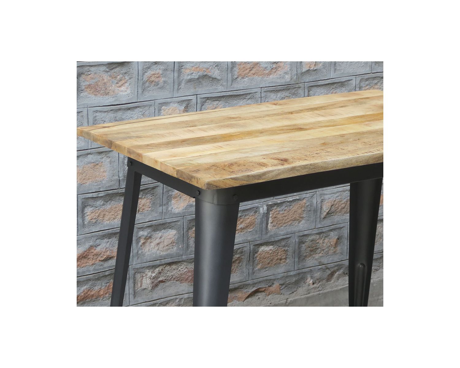 Tavolo con piedistallo "Dowtoun" 120x70cm in legno esotico e metallo