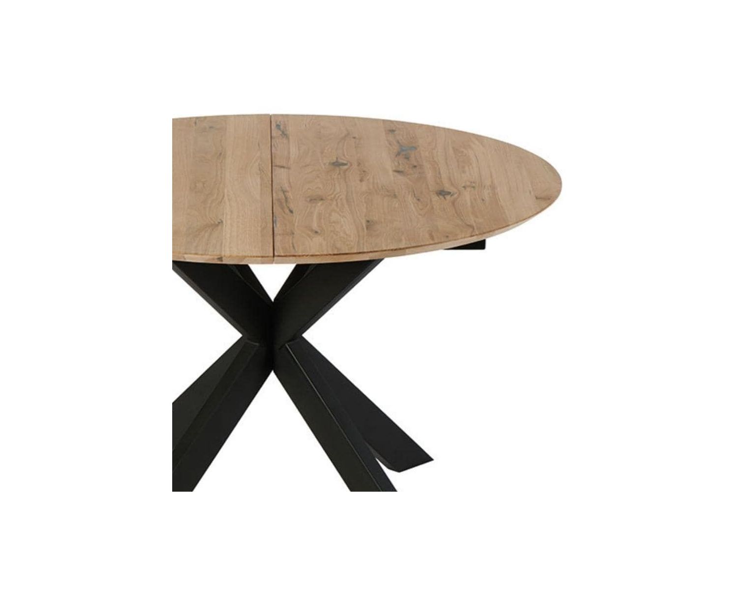 Tavolo da pranzo rotondo allungabile "Lana" da 120 cm in rovere massiccio sbiancato