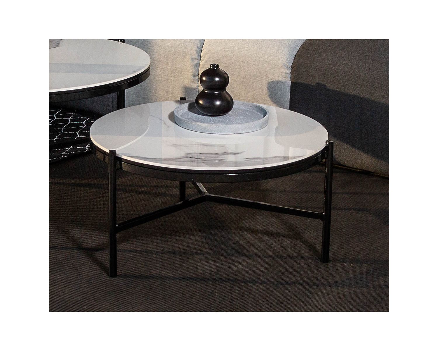 Tavolino "Lazy Beach" in ceramica e alluminio, diam.60