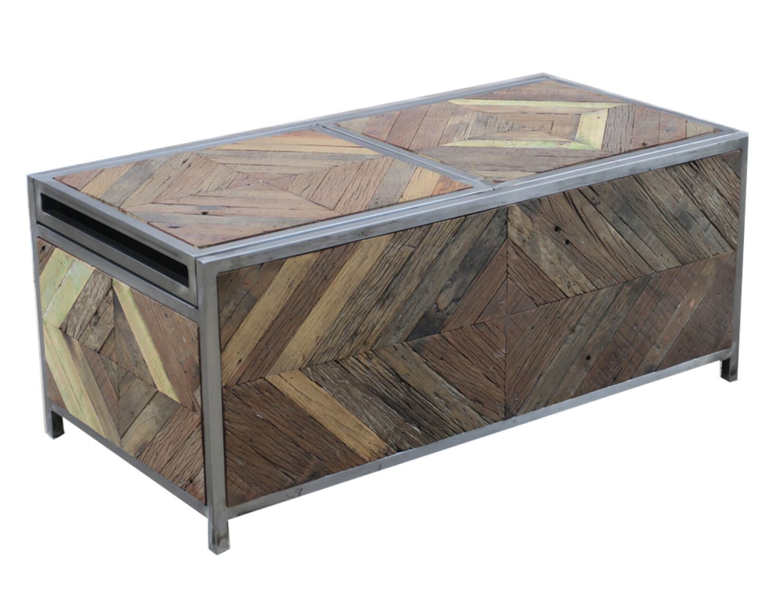 Tavolino da bar industriale in legno e metallo 100cm "Legno