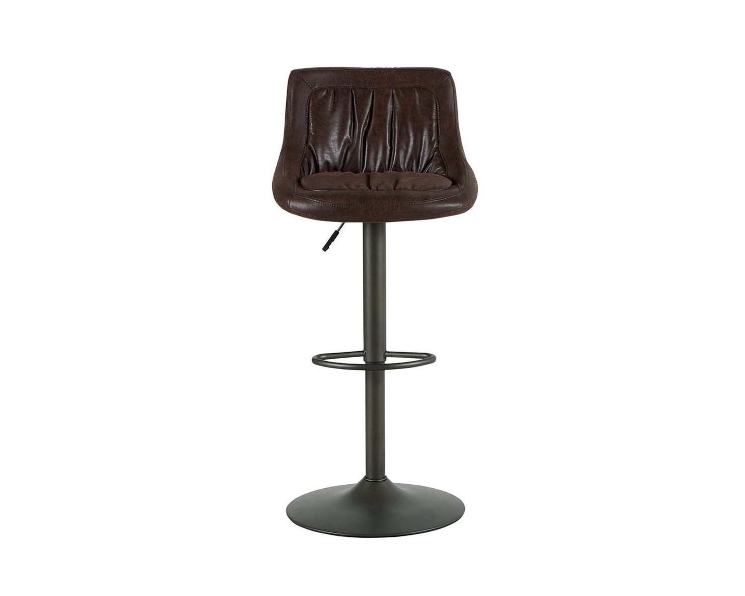 Set di 2 sgabelli industriali regolabili, tessuto marrone, gambe in metallo Casita