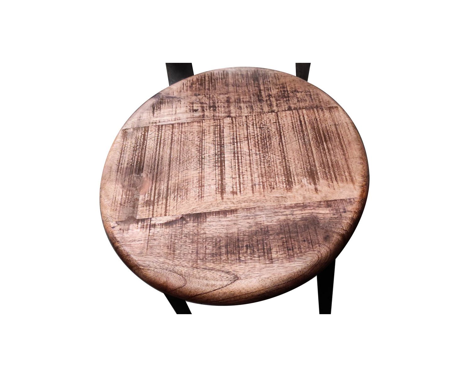 Sedia da bar a isola "Atelier Grey" in metallo nero e legno esotico