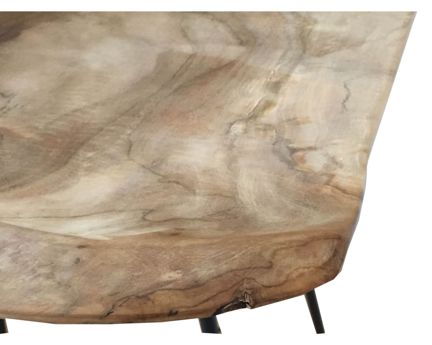 Sgabello da bar in metallo massiccio teak