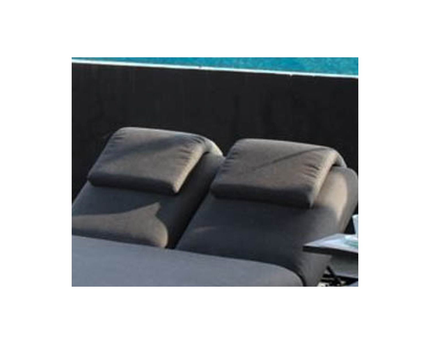 Poggiatesta in tessuto grigio scuro fuligginoso per i lettini Nusa Pedina