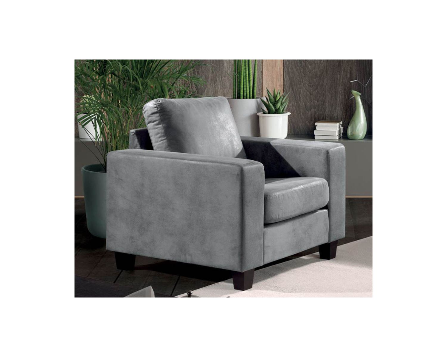 Poltrona comfort "Thomson" in microfibra marrone