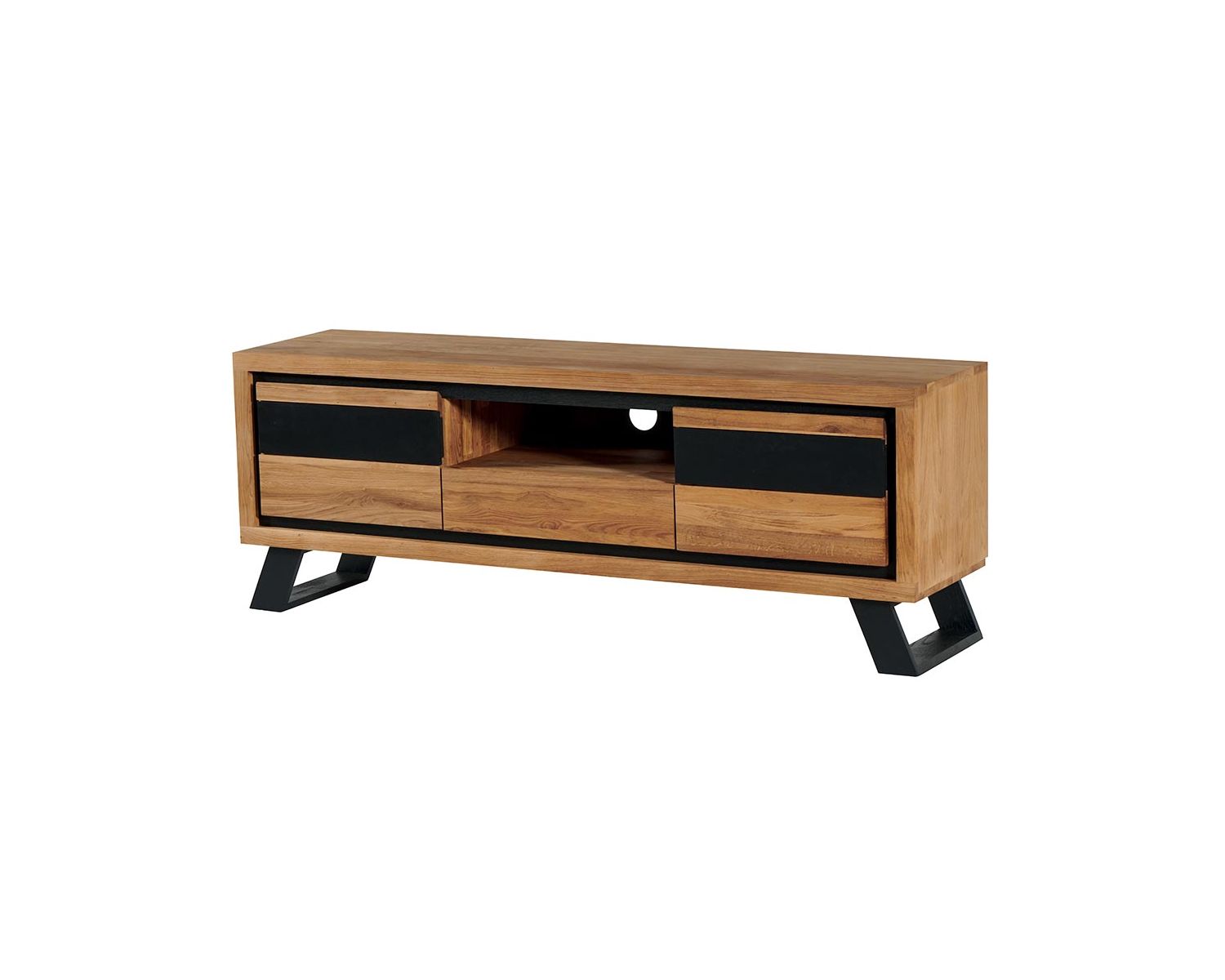 Grande mobile TV moderno in rovere "Toly" 2 ante 1 cassetto 1 nicchia 