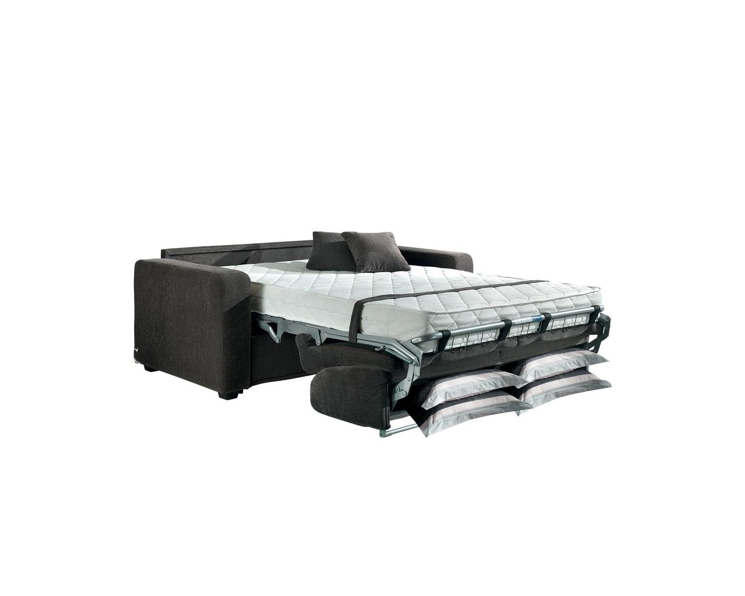 Divano letto comfort "Torken" in velluto a coste antracite 140x190cm