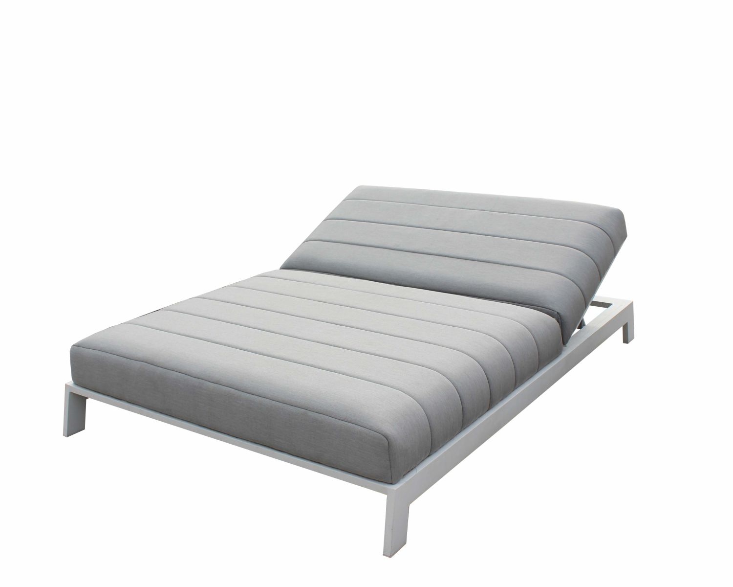 Lettino matrimoniale trapuntato bianco e grigio "Terrasse" di alta gamma