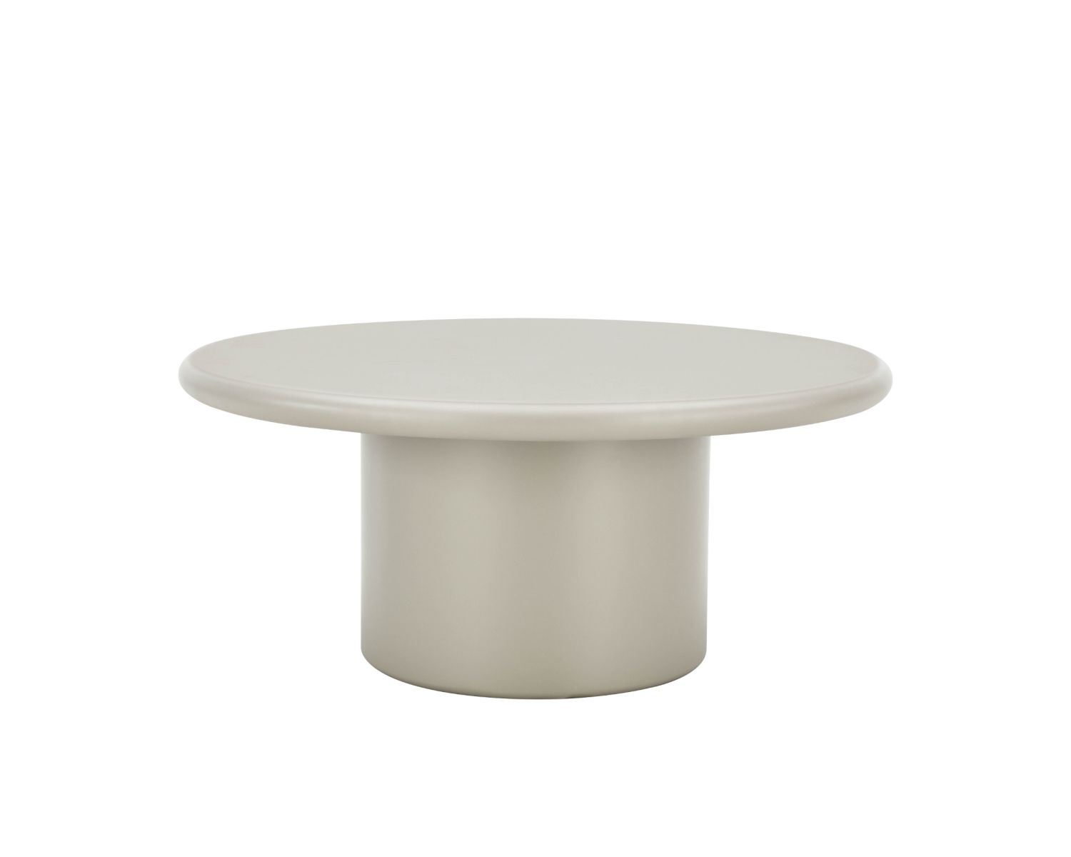 Tavolino rotondo beige "Nalya" con gamba centrale