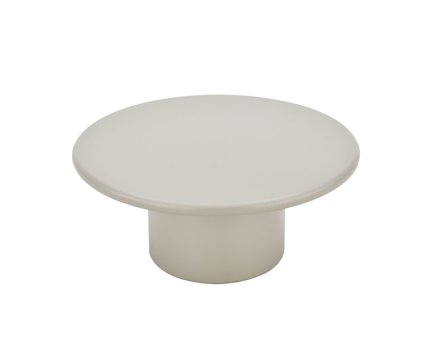 Tavolino rotondo beige "Nalya" con gamba centrale