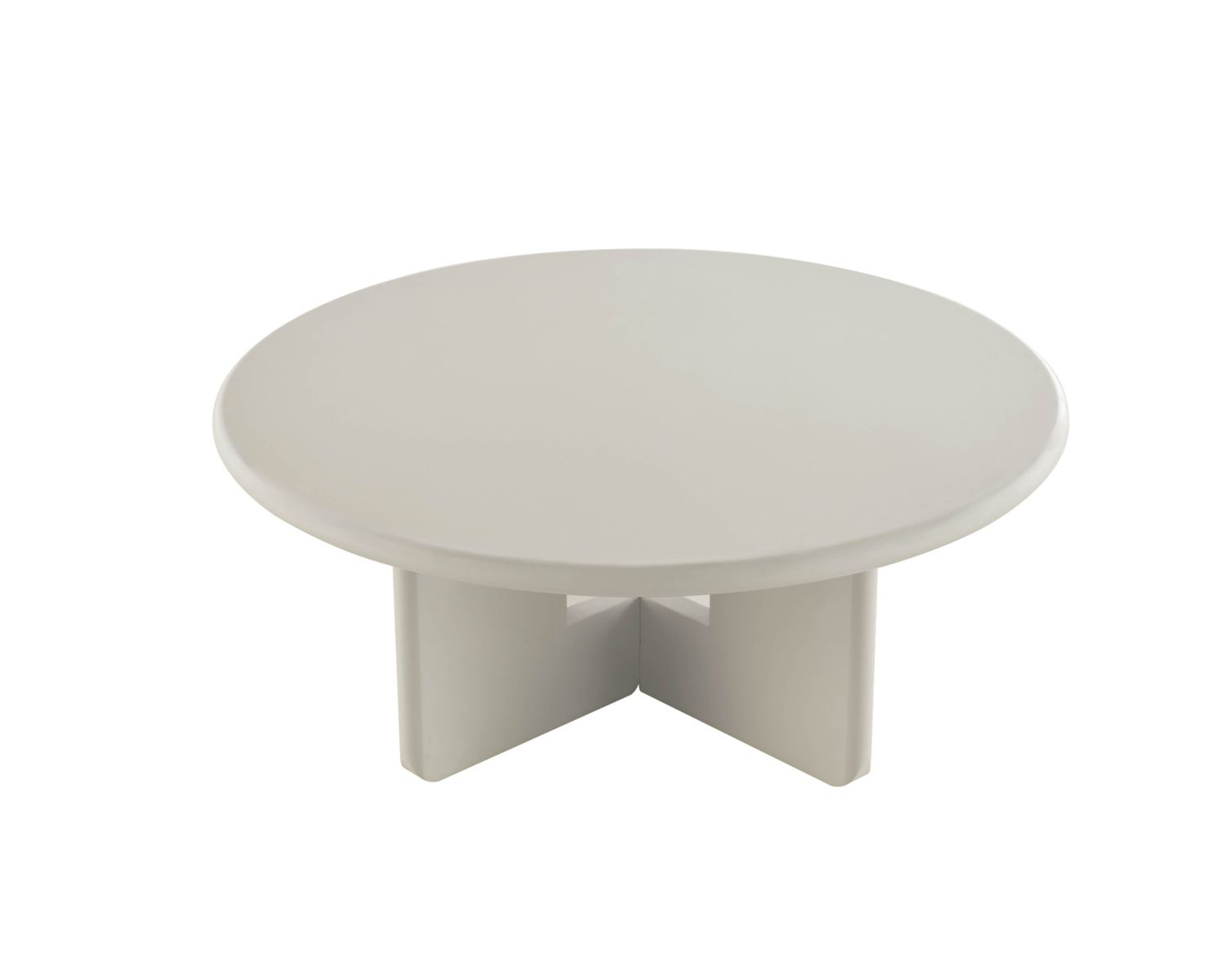 Tavolino rotondo da 80 cm beige "Nalya" con base scultorea
