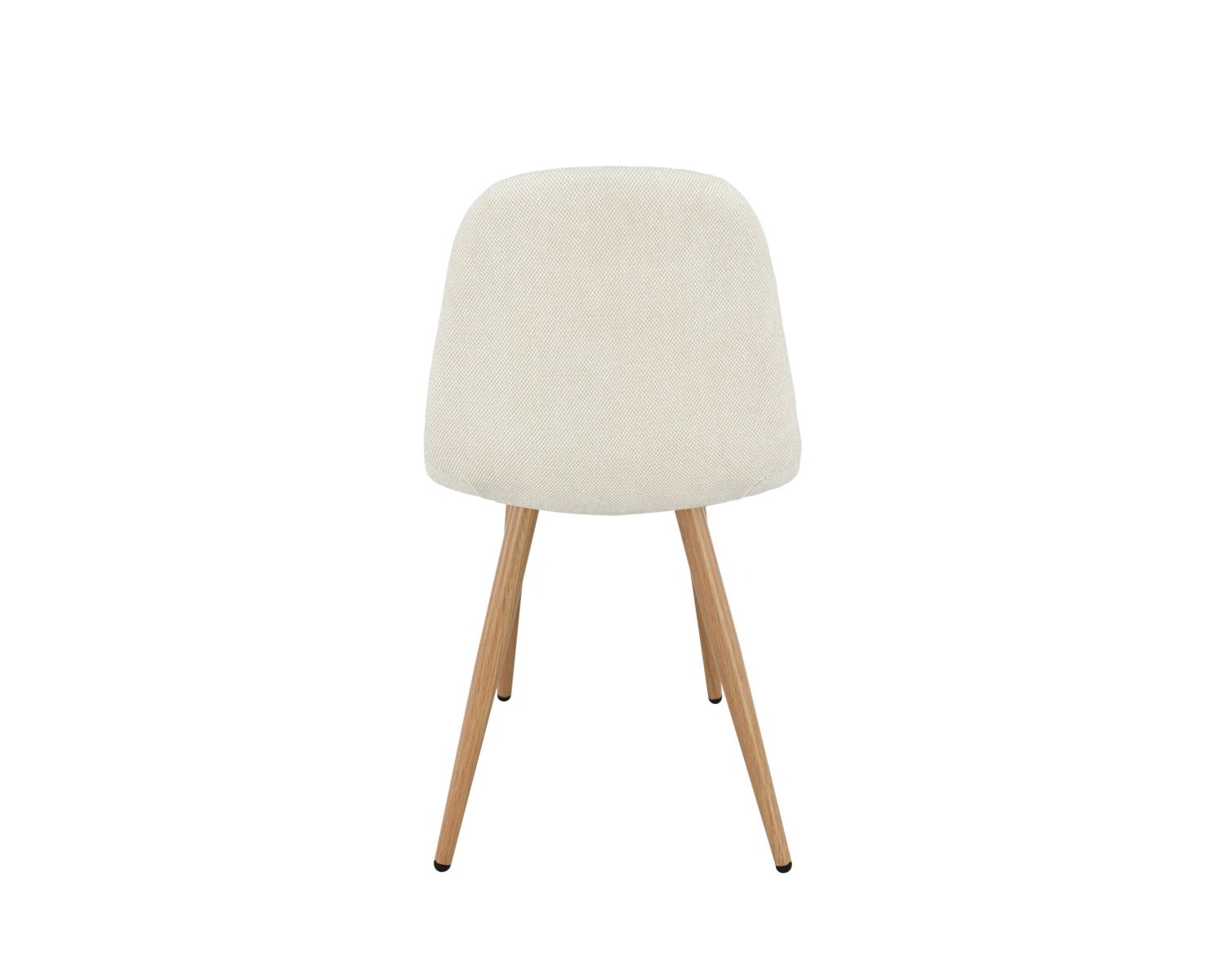 Set di 4 sedie girevoli in stile scandinavo "Noma" in tessuto écru, con gambe in finitura rovere