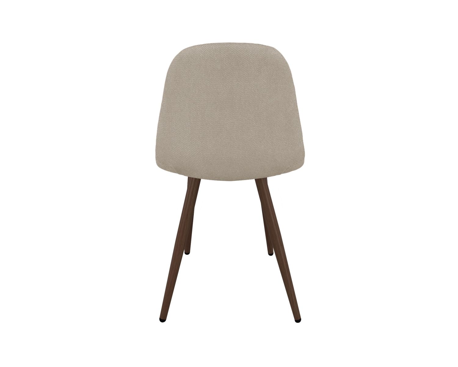Set di 4 sedie girevoli in stile retrò-contemporaneo "Noma" in tessuto greige melange, con gambe in finitura noce