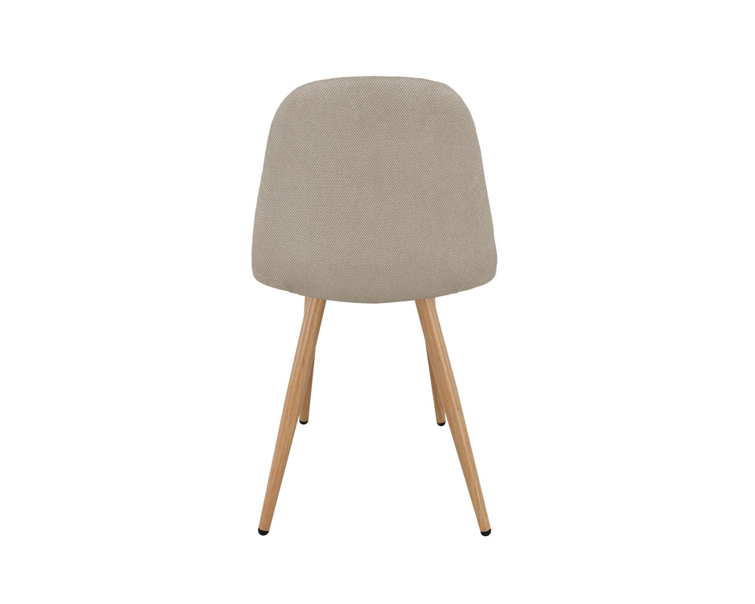 Set di 4 sedie girevoli in stile "soft seating" "Noma" in tessuto grège melange, con gambe con finitura rovere