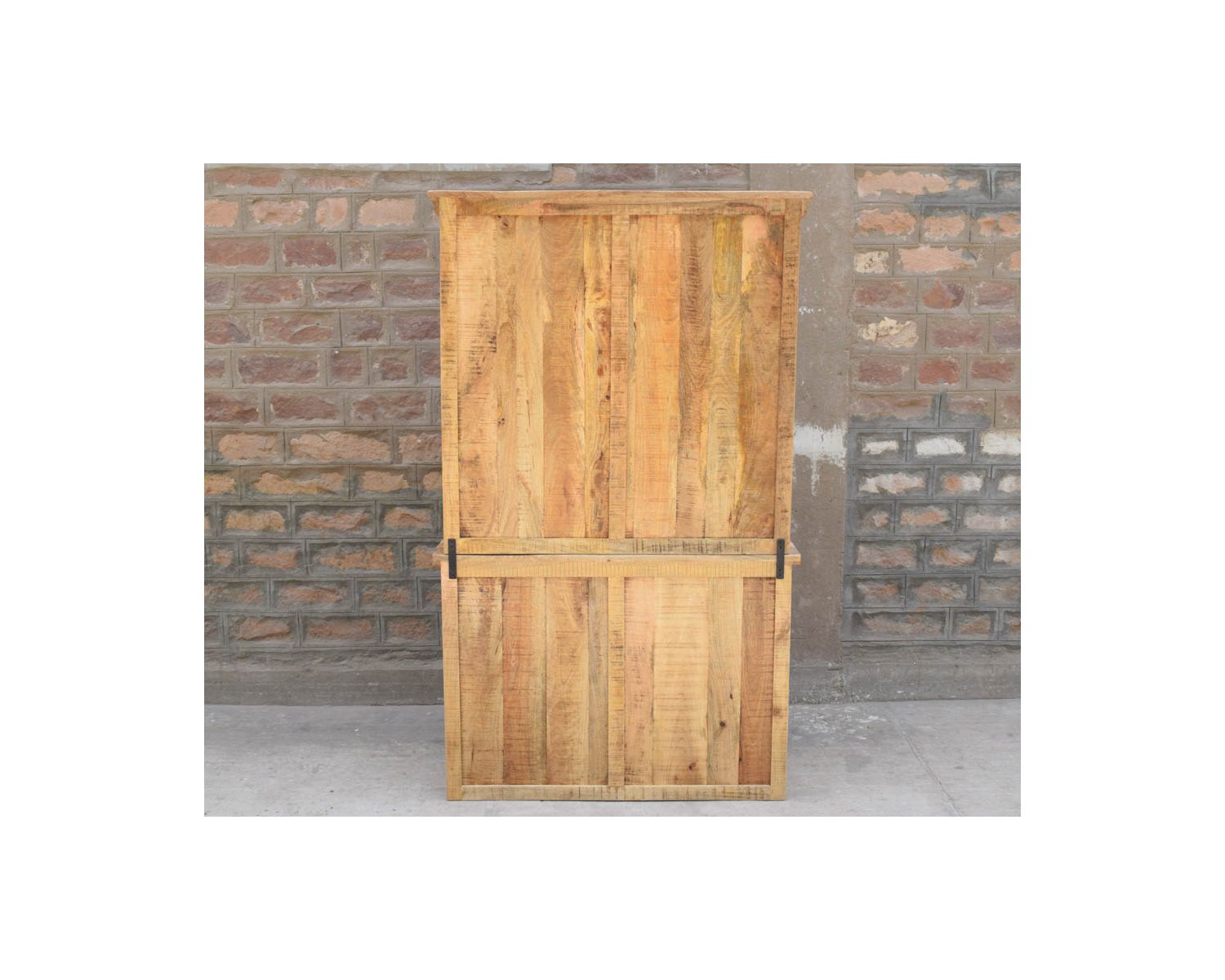 Piccolo mobile per porcellane "Caractère" in metallo e legno massiccio di mango