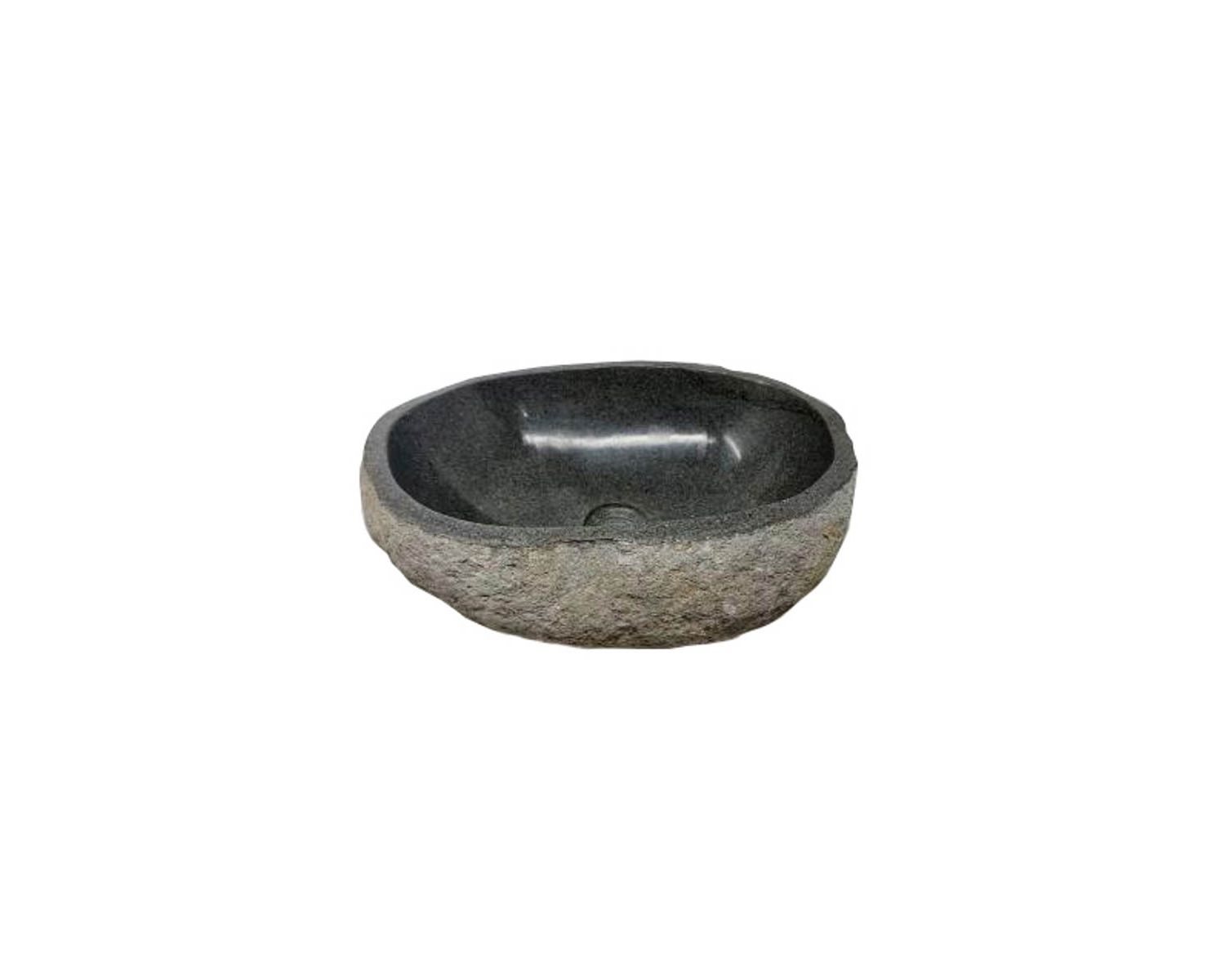 Bellissimo lavabo freestanding in pietra di fiume naturale grigia "Stone"