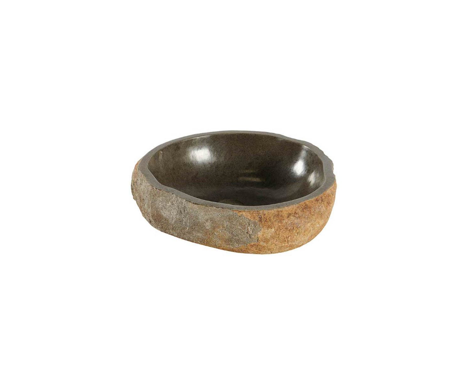 Lavabo da bagno freestanding "Stone" in pietra di fiume