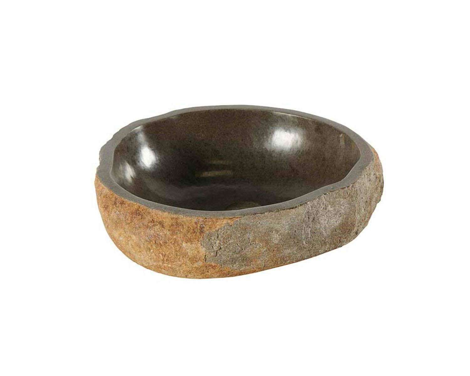 Lavabo da bagno freestanding "Stone" in pietra di fiume