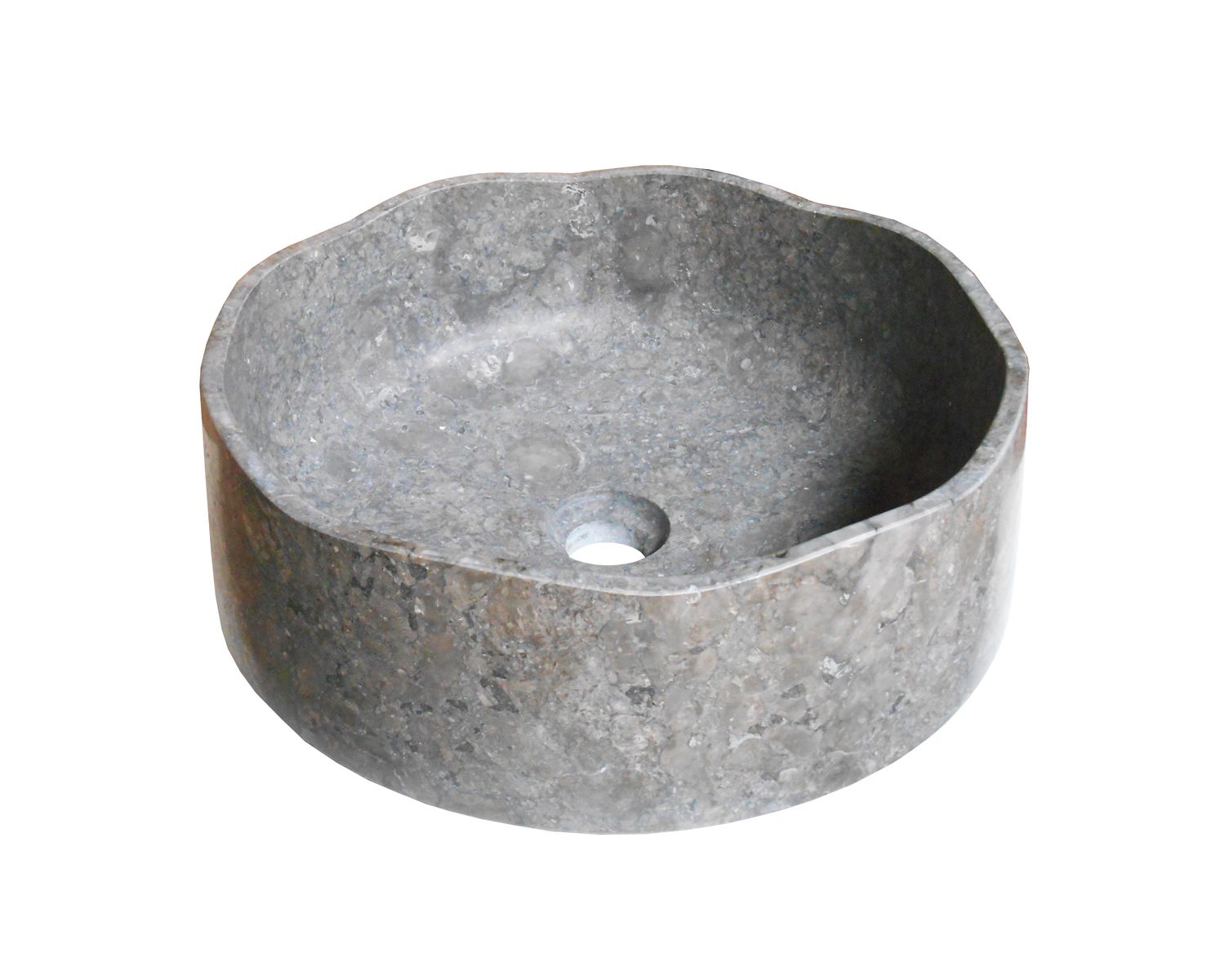 Lavabo con piedistallo rotondo "Stone" in marmo grigio, design puro