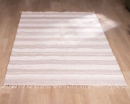 Tappeto grande con frange a righe in colori chiari "Chart" dimensioni 300x200cm