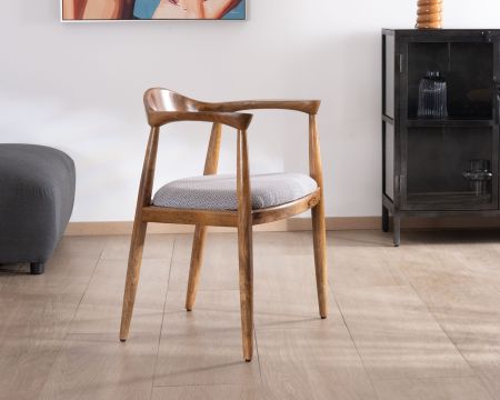 Sedia da pranzo in legno retrò "Judith" con seduta imbottita