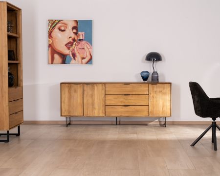 Credenza retrò "Bahia" in teak naturale di recupero