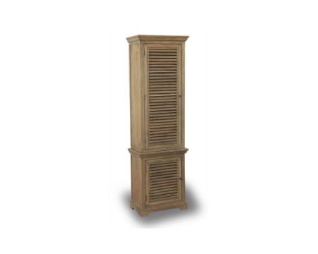 Mobile da bagno in legno massiccio "Persienne" con anta a sinistra