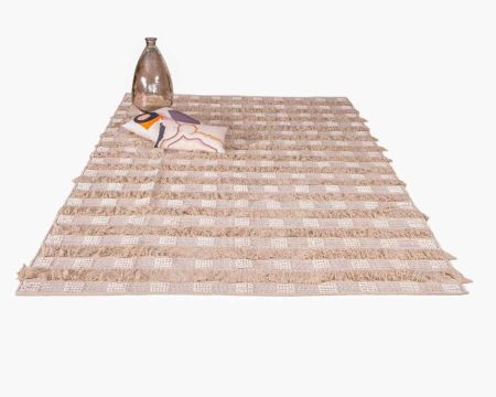 Tappeto multitessuto beige "Matis" tessuto a mano 200x300cm