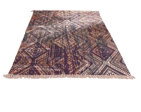 Tappeto grande in cotone stampato azteco "Cocoon" 180x270cm