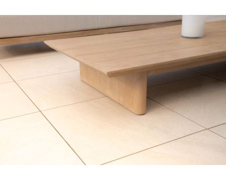 Tavolino rettangolare in teak massiccio in stile "Blois