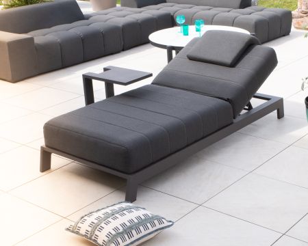 Chaise longue comfort "Terrasse" grigio scuro con struttura antracite