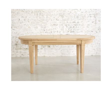 Tavolo ovale in rovere massiccio "Artisan", con foglie 