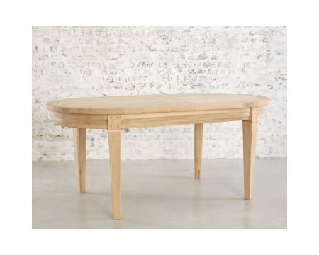 Tavolo ovale in rovere massiccio "Artisan", con foglie 