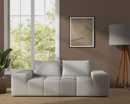 Divano basso a 2 posti in beige e grigio "Casa Nova" design lounge &amp; chill