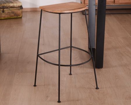 Sgabello da bar "Caractère" in metallo e legno